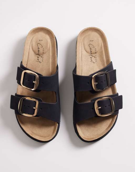 New Look – Svarta sandaler med två spännen, 2 av 4