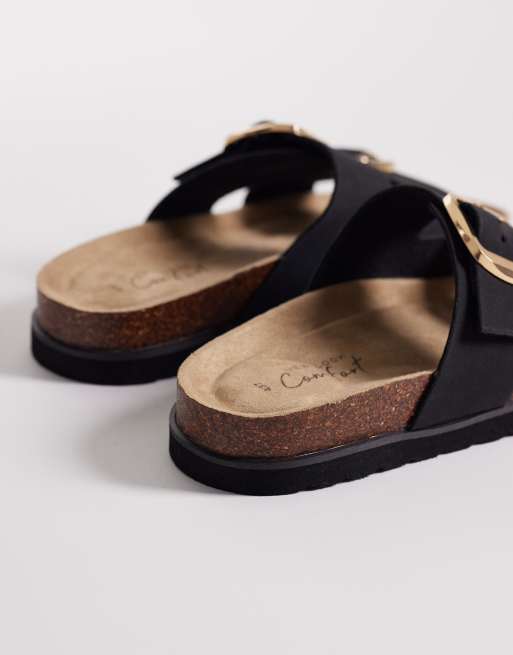 New Look – Svarta sandaler med två spännen, 3 av 4