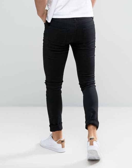 New Look – Svarta skinny jeans med slitna knän, 2 av 4