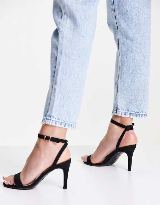 New Look – Svarta skor med stilettklackar och remmar i mocka, 3 av 4