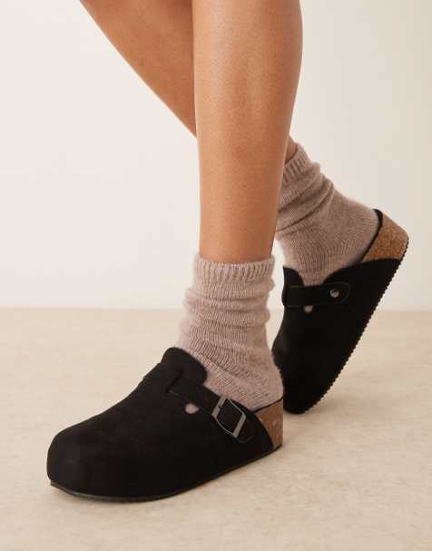 New Look – Svarta tofflor med dubbel sula - view 1