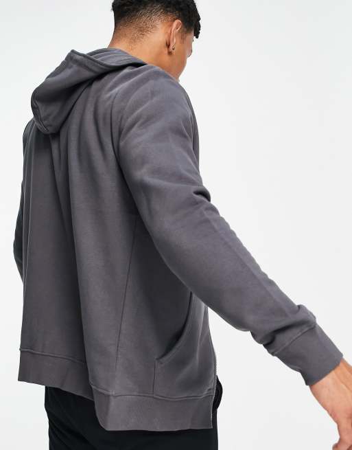 Sweat à capuche zippé Heritage gris foncé chiné – Passenger