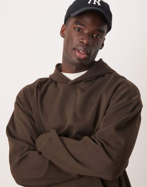 New Look - Sweat à capuche d'ensemble oversize - Marron foncé - view 1