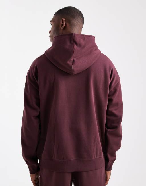 New Look - Sweat à capuche oversize - Bordeaux , 3 de 5