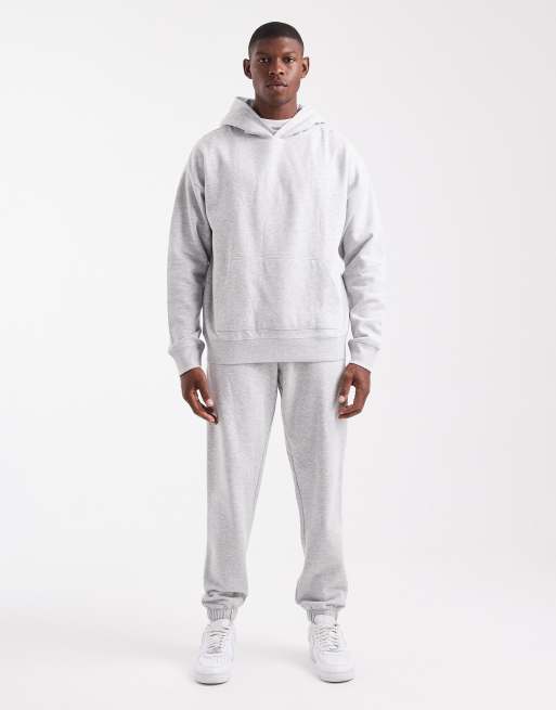 New Look - Sweat à capuche oversize en tissu épais 300 g/m<sup>2</sup> - Gris chiné, 2 de 5