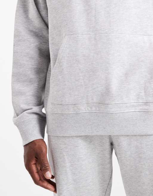 New Look - Sweat à capuche oversize en tissu épais 300 g/m<sup>2</sup> - Gris chiné, 5 de 5