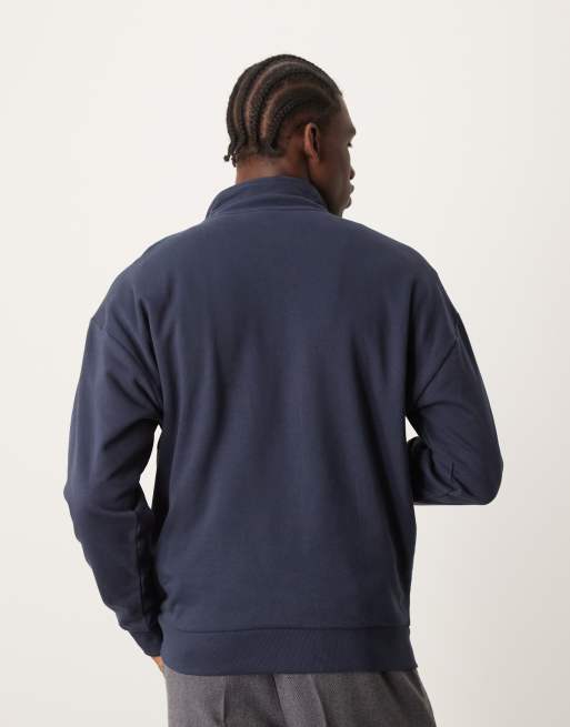 New Look - Sweat à col cheminée zippé - Bleu marine, 3 de 4
