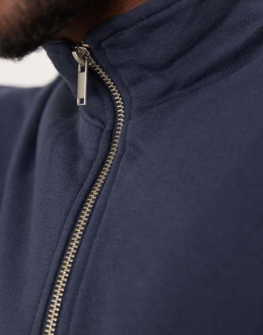 New Look - Sweat à col cheminée zippé - Bleu marine, 4 de 4