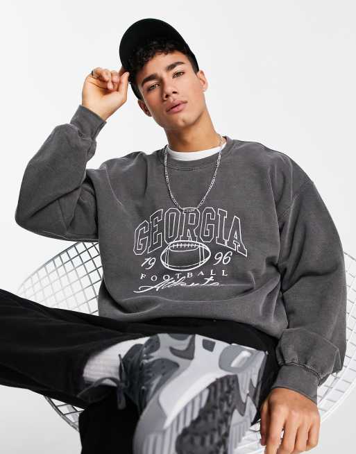 New Look - Sweat à motif Georgia - Noir délavé