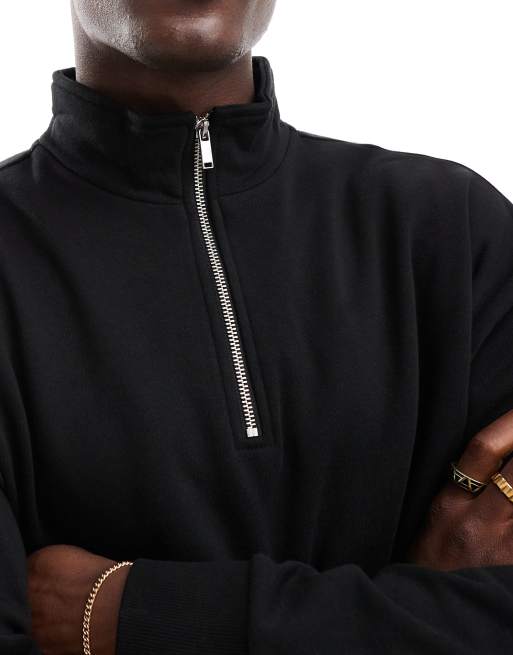 New Look - Sweat avec col cheminée à fermeture éclair 1/4 - Noir, 2 de 4