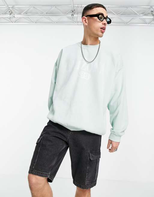 New Look sweat with Arizona print in sage overdye