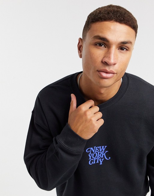 New Look sweat with NYC print in black