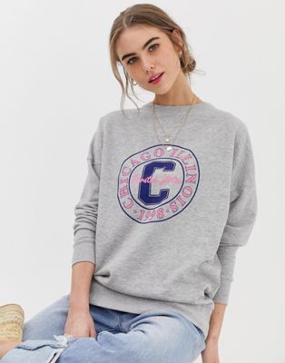 New Look - Sweater met logo in grijs