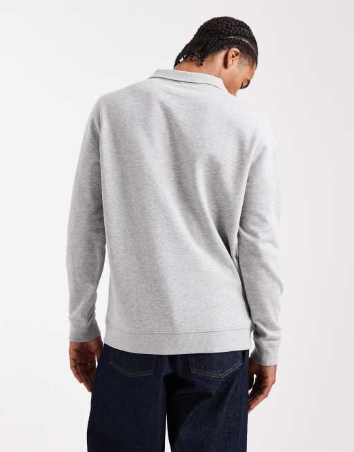 New Look – Sweatshirt in meliertem Grau mit Kragen, 3 von 5