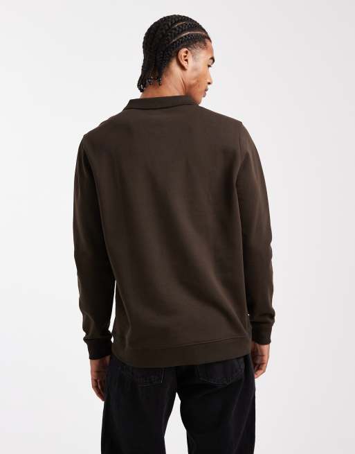 New Look - Sweatshirt met kraagje in bruin, 3 van 5