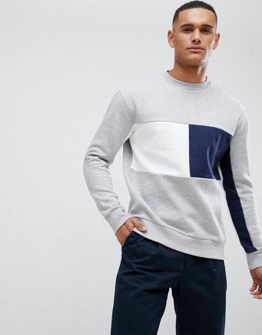 New Look sweatshirt with crew neck in grey marl | ASOS