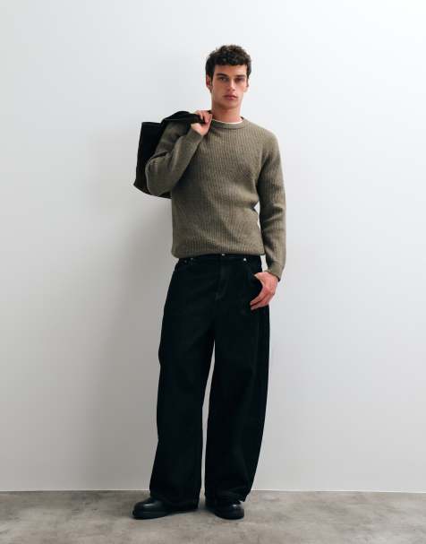 New Look sweter rybacki w jasnym khaki - view 1