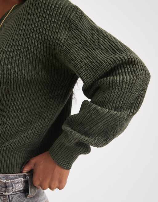 New Look – Sweter w kolorze khaki z ozdobnymi szwami, 3 z 4