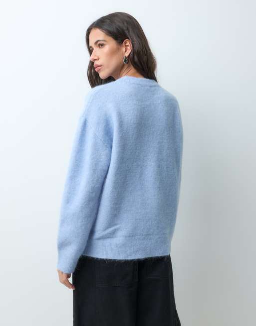 New Look sweter z okrągłym dekoltem w jasnoniebieskim kolorze, 3 z 4