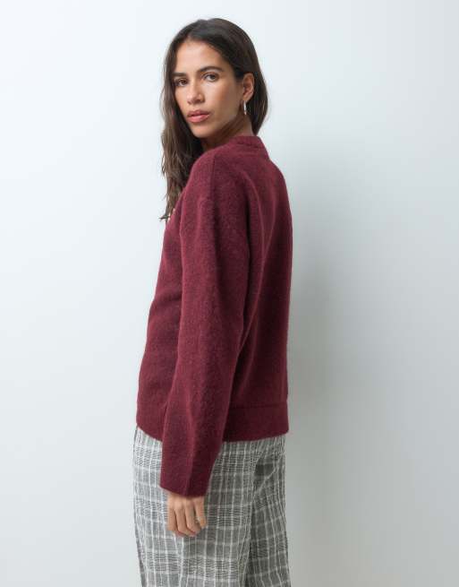 New Look sweter z okrągłym dekoltem w kolorze bordowym, 4 z 4