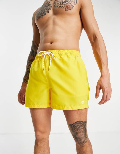 bright yellow swim shorts