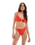 [New Look] New Look swirl trim bikini bottoms in red 6 Bright red