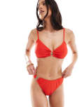 [New Look] New Look swirl trim bikini top in red 18 Bright red