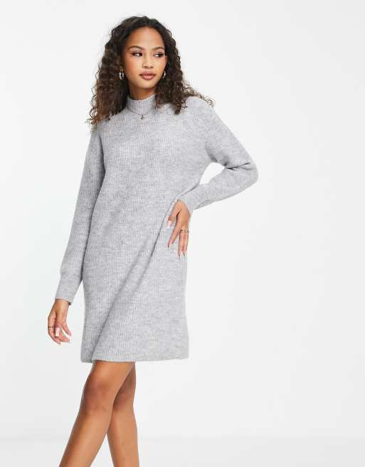 New Look – Szara dzianinowa sukienka mini z golfem, 2 z 4