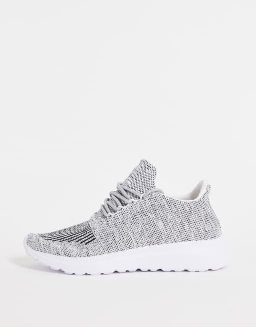 New Look Szare buty sportowe z dzianiny