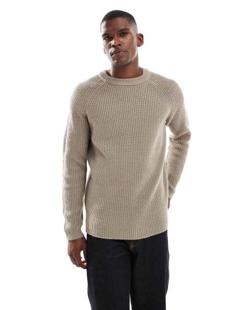 New Look fisherman knit jumper in mink