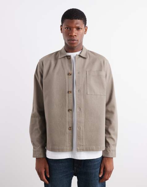 New Look twill overshirt in mink