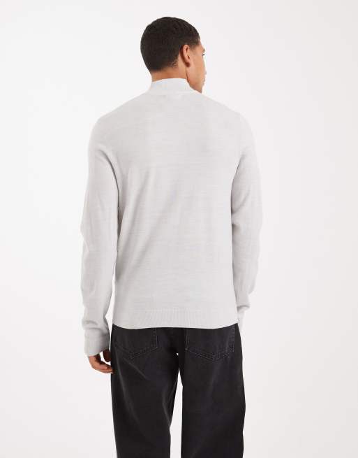 New Look – Szary melanżowy sweter z suwakiem pod szyją, 3 z 5