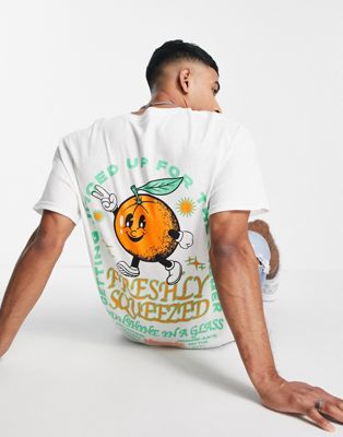 New Look freshly squeezed printed t-shirt in white  - ASOS Price Checker