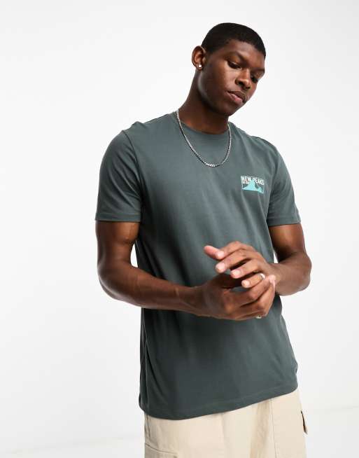 New Look - T-shirt à imprimé New Peaks - Vert foncé