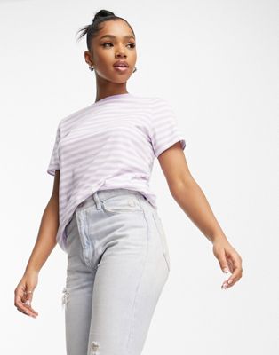 New Look tee in lilac stripe - ASOS Price Checker