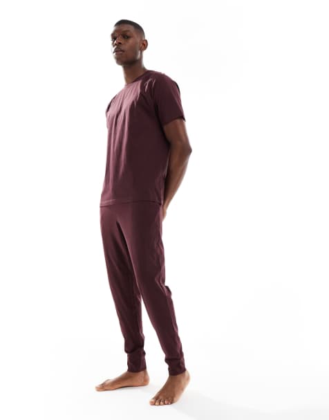 New Look t-shirt and trackies pyjama set in dark brown - view 1