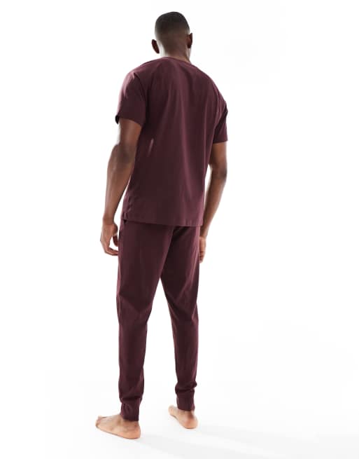 New Look t-shirt and trackies pyjama set in dark brown, 2 of 4