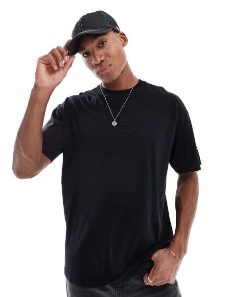 New Look - T-shirt avec inscription « Venice Beach » brodée - Noir - view 1