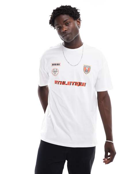 New Look - T-shirt bianca con stampa "Athletique" - view 1