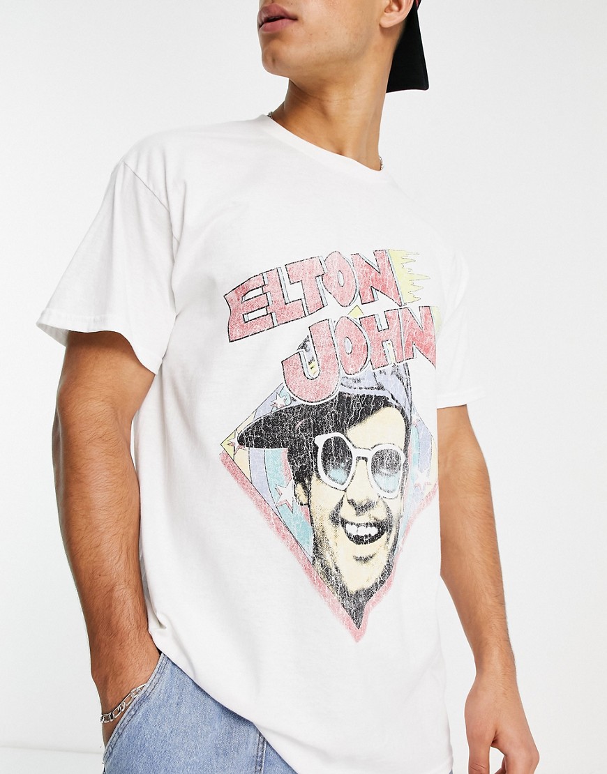 T-shirt bianca con stampa Elton John-Bianco - New Look T-shirt donna  - immagine2