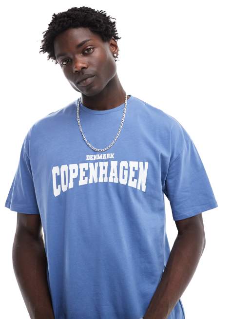 New Look - T-shirt blu navy con scritta “Copenhagen”