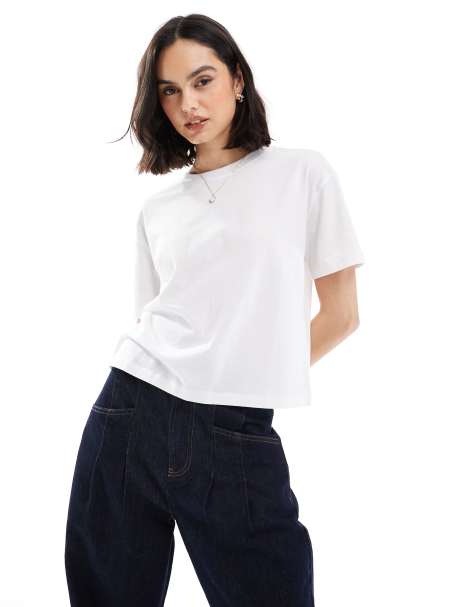 New Look - T-shirt coupe carrée - Blanc - view 1