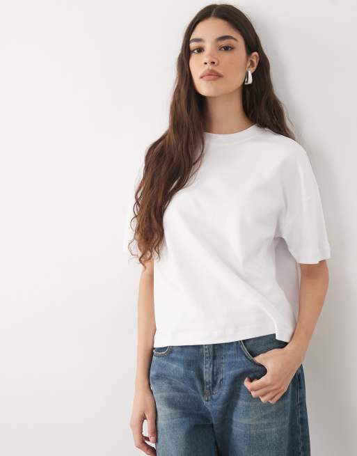 New Look - T-shirt coupe carrée de qualité supérieure - Blanc, 3 de 4