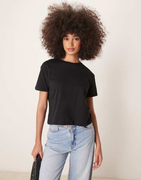New Look - T-shirt coupe carrée - Noir - view 1