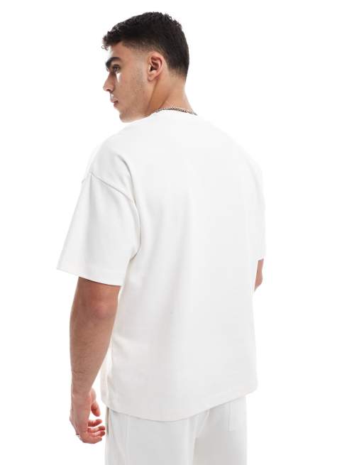 New Look - T-shirt d'ensemble coupe carrée en tissu épais - Blanc cassé, 2 de 4