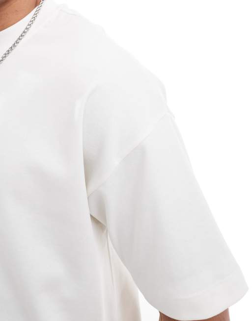 New Look - T-shirt d'ensemble coupe carrée en tissu épais - Blanc cassé, 4 de 4