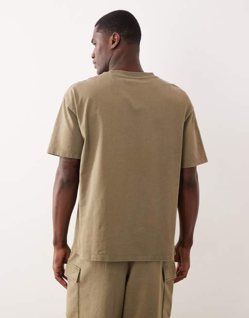 New Look - T-shirt d'ensemble oversize - Kaki délavé, 5 de 5