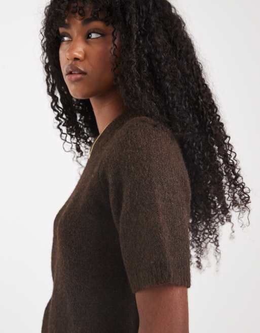New Look - T-shirt en maille - Marron, 2 de 4