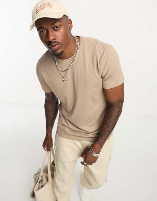 New Look - T-shirt girocollo marrone chiaro
