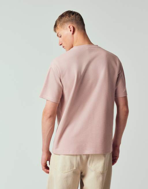 New Look - T-shirt in tessuto a nido d'ape rosa in coordinato, 4 di 10